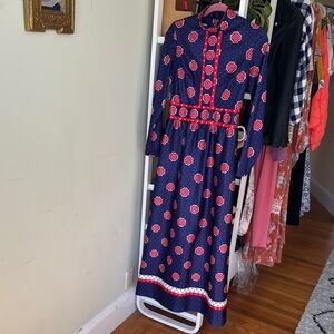 Vintage - 1970s - Emilio Borghese Maxi Dress Sz S/M
